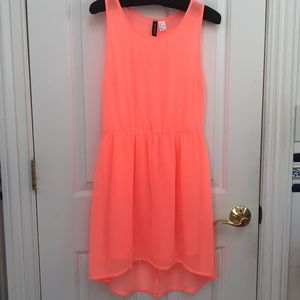 Neon salmon skater dress